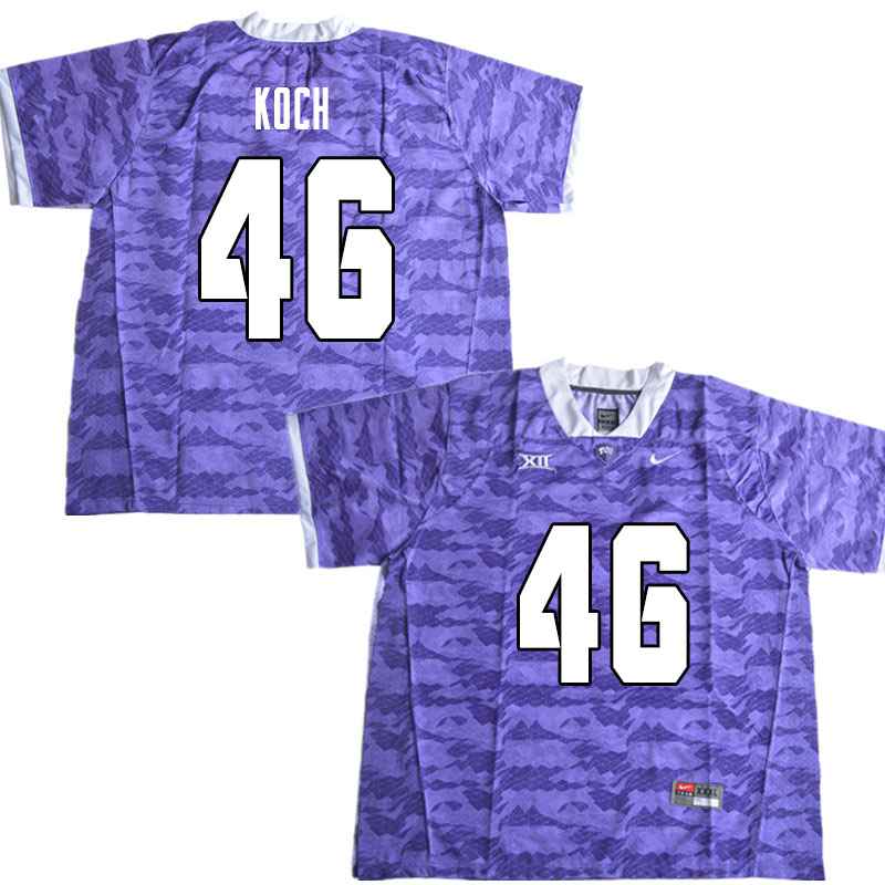 Men #46 Connor Koch TCU Horned Frogs College Football Jerseys Sale-Limited Purple